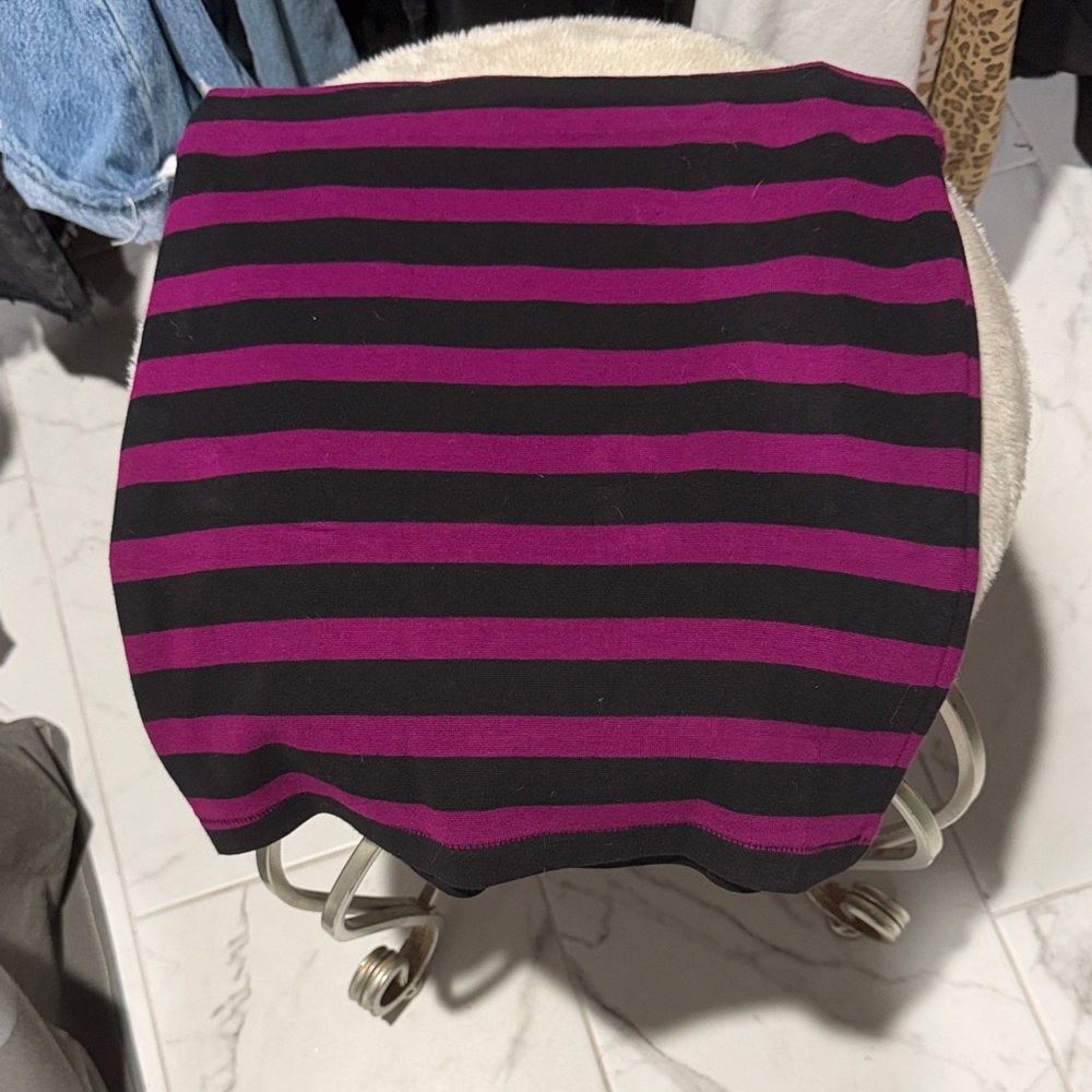Forever 21 Striped Black and Purple Women's Skirt